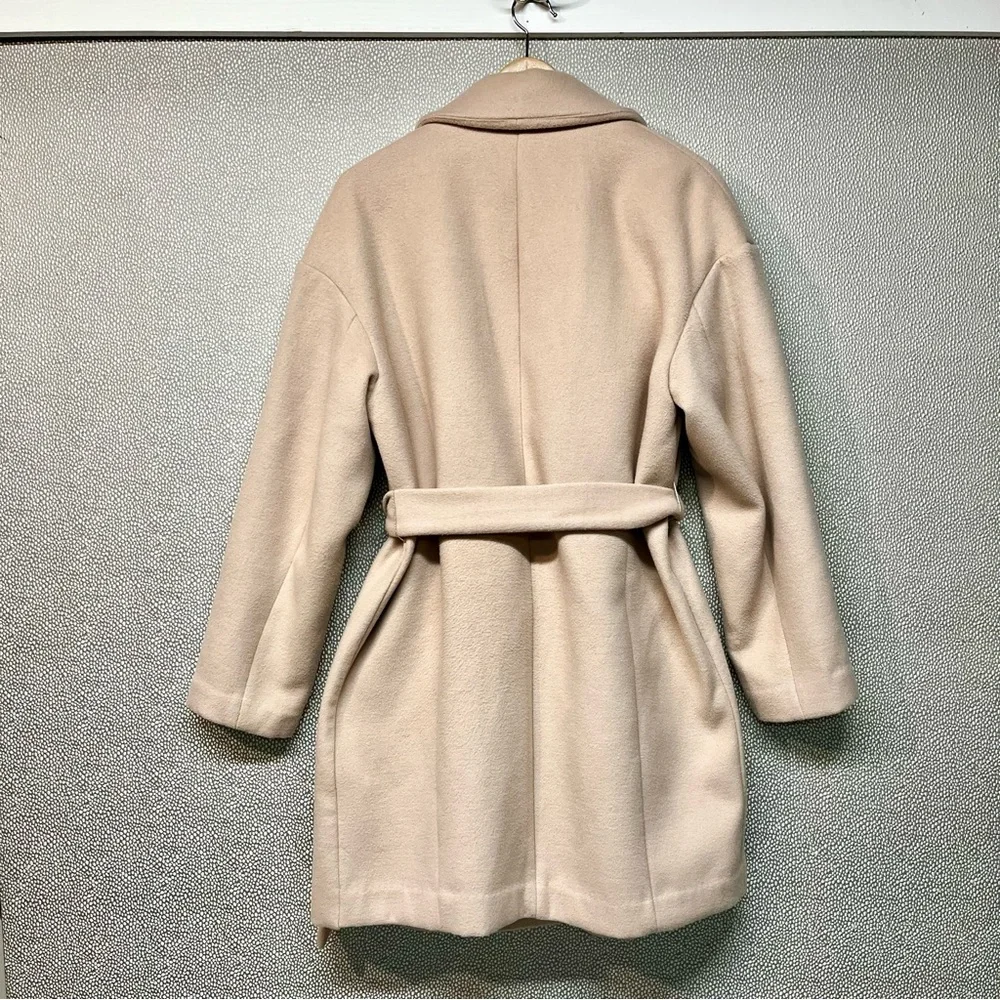 M Elizabeth And James Taupe Car Coat/Midi Heavyweight Trench